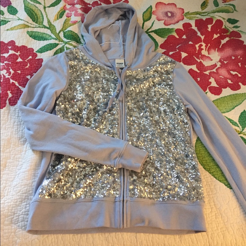 A PINK zip up silver sequenced purple jacket!!