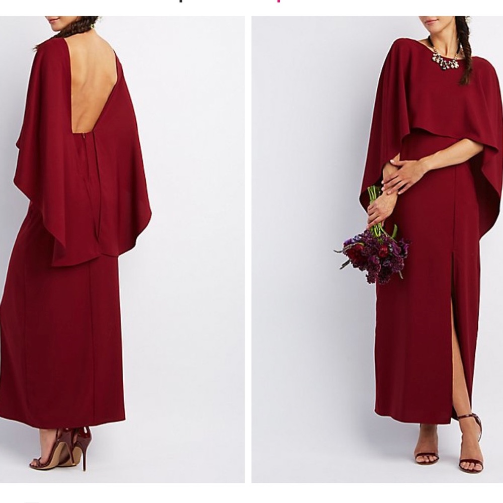 Backless Caped Maxi Dress