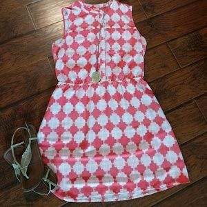 XL pink patterned sleeveless dress