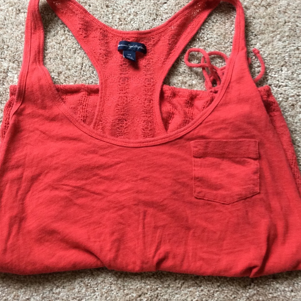 AMERICAN EAGLE RED LACE TANK
