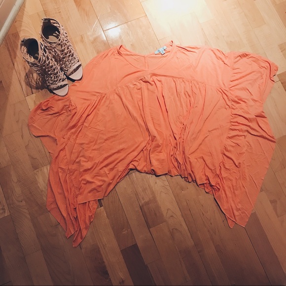 🎀CLEARANCE🎀Orange creamcicle poncho top - Picture 4 of 5