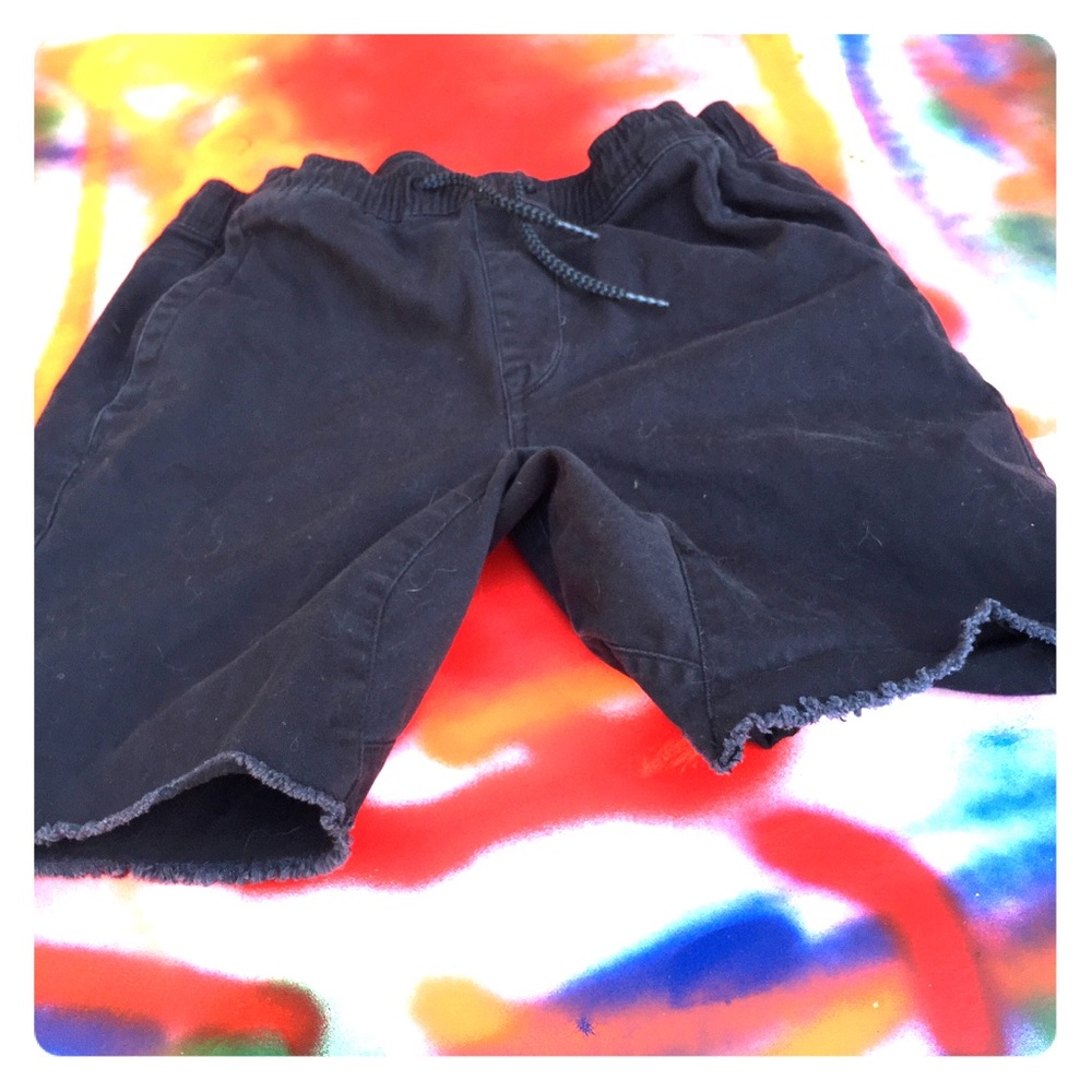 Volcom Elastic Waist cinch tie raw hem shorts
