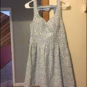Light blue dress with a heart open back!