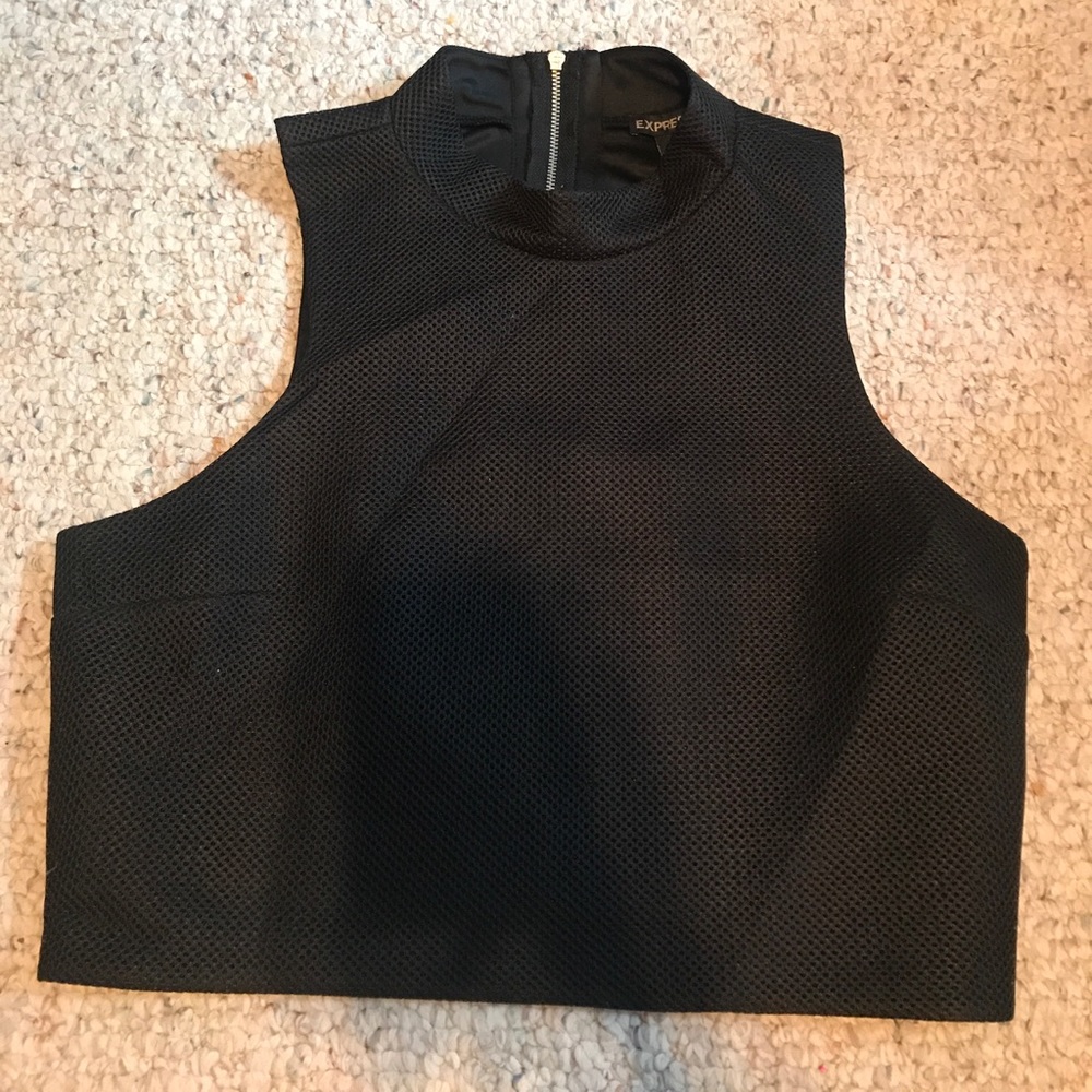 Mesh black crop top/short shirt