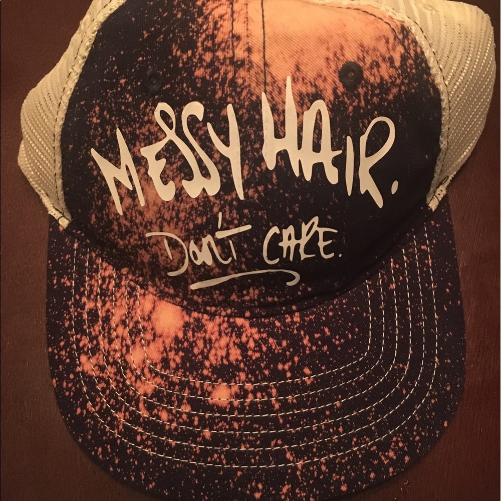 Custom Messy Hair Don't Care hats
