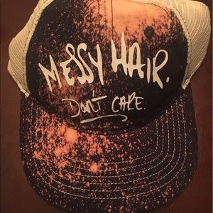 Custom Messy Hair Don't Care hats