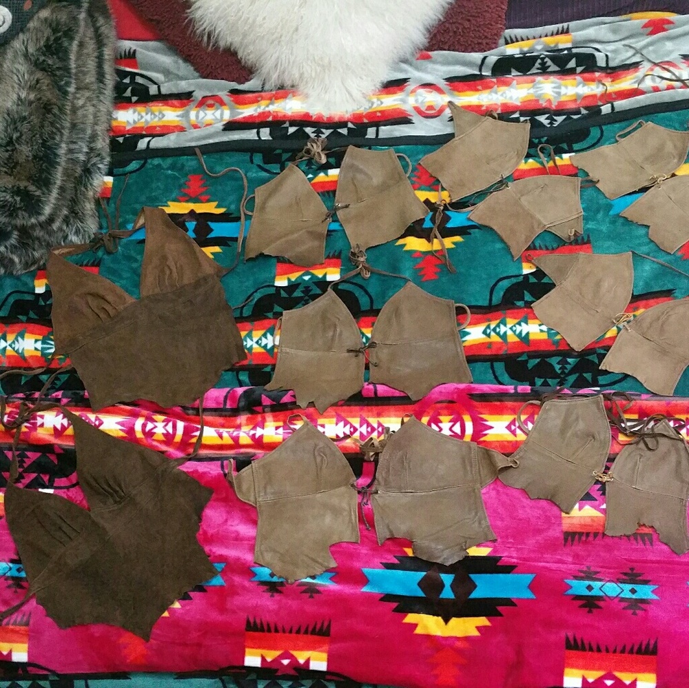 Brown Leather halter tops various