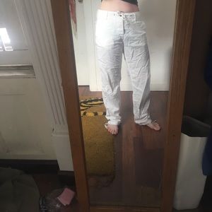 White linen H&M pants