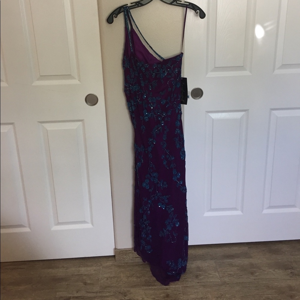Unique purple and blue sequenced prom dress!