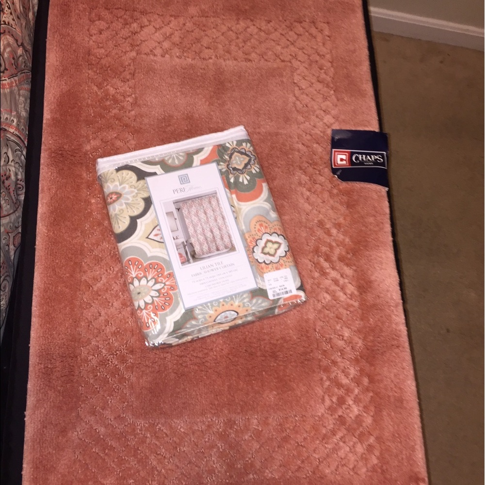Shower Curtain & Bathroom Rug NWT