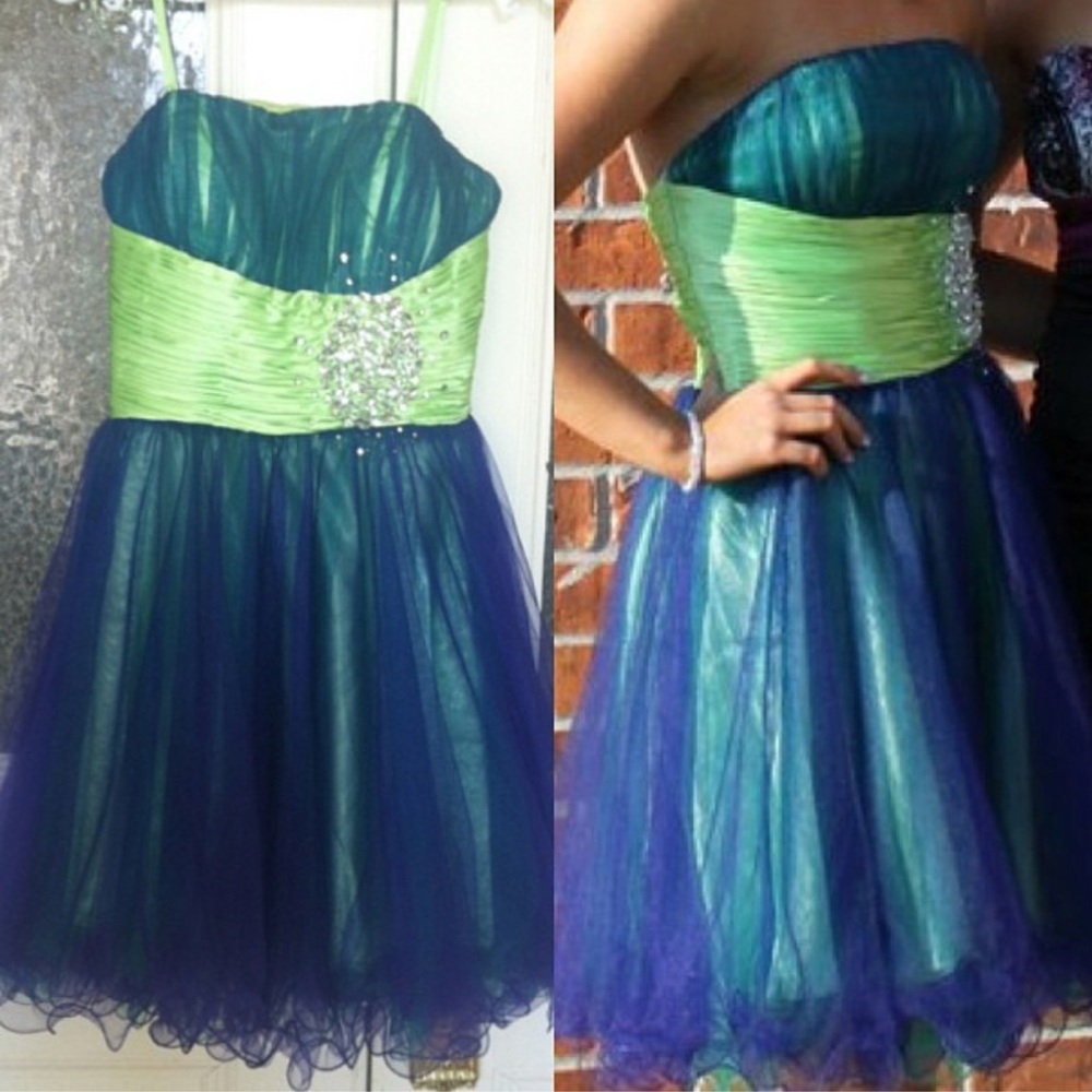 Green & blue dress