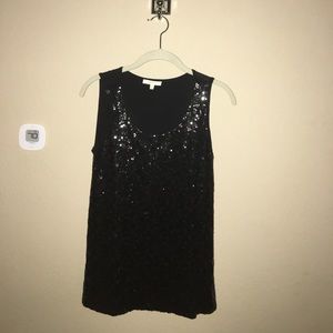 Black sequin tank