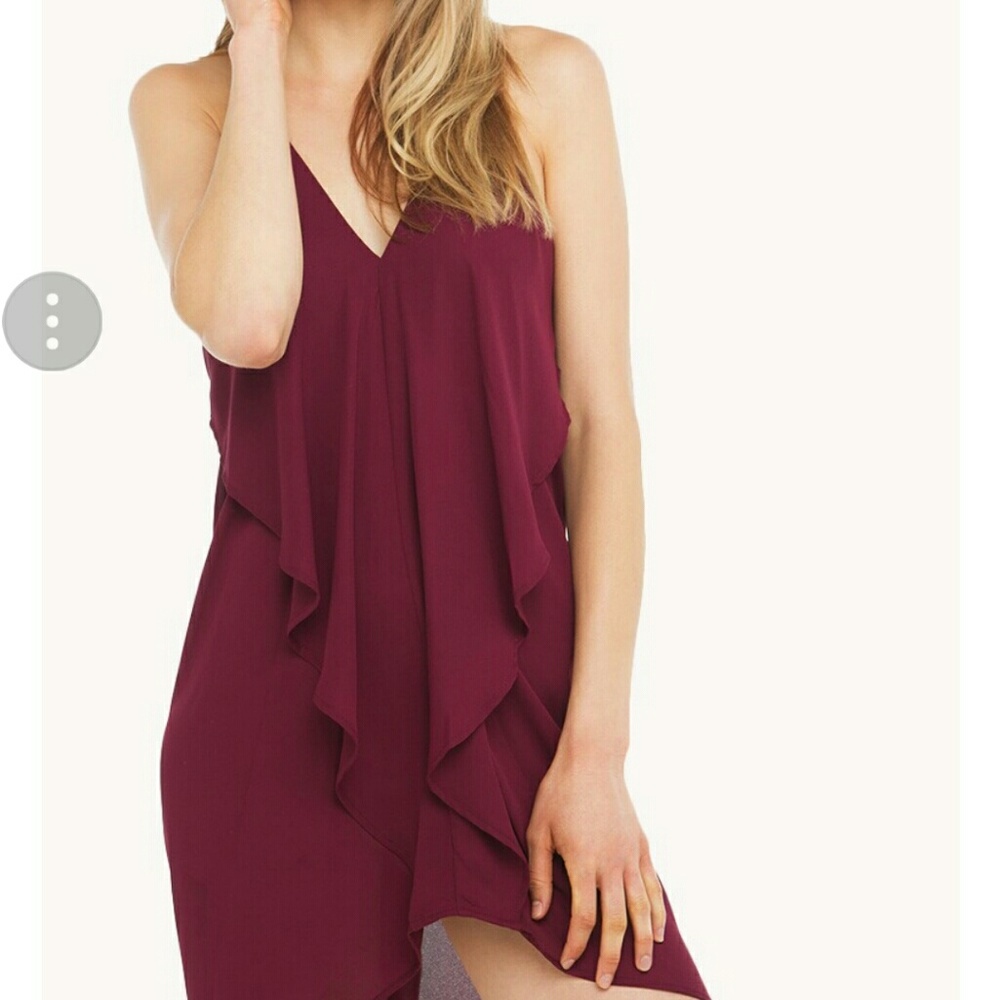 Wine tiered draped dress