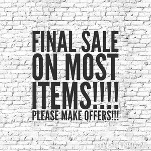 Final sale on most of my items, please make offers