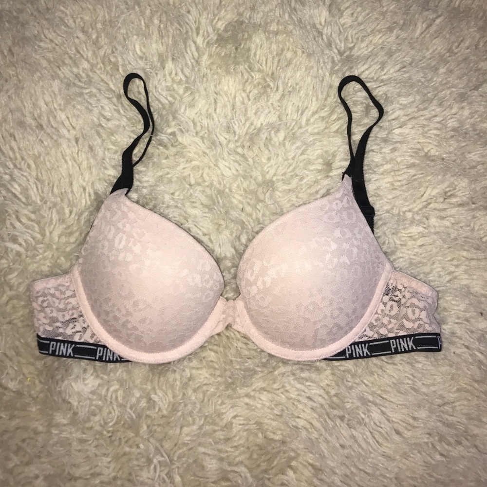 Pink Lace Cheetah Pink Victoria Secret Bra Push Up