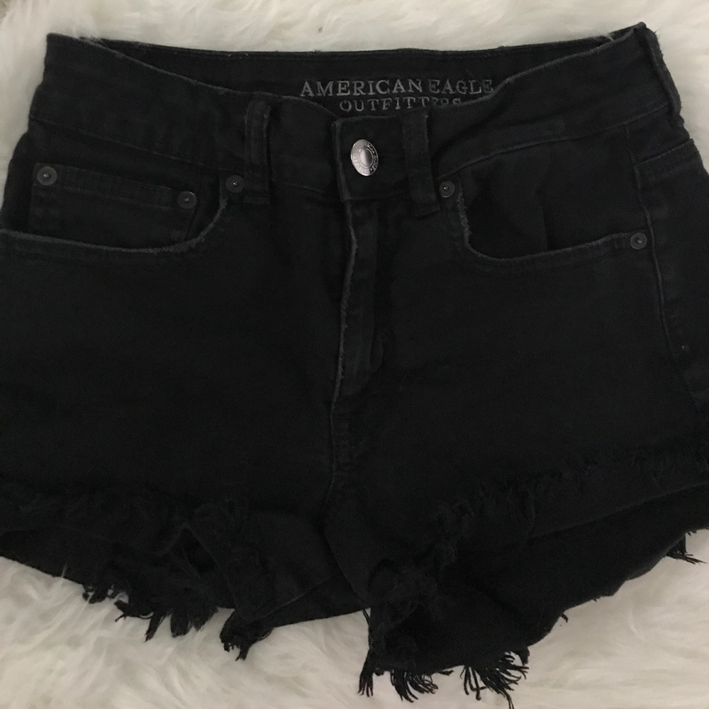 black american eagle stretch shorts