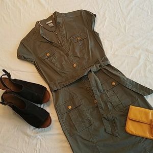 Olive Cargo Dress