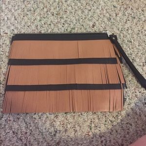 Proenza Schouler fringed leather pouch/clutch.