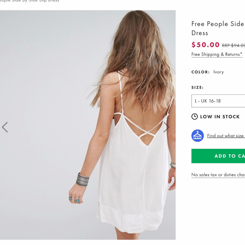 Free People White Side by Side Slip Dress - Picture 3 of 4