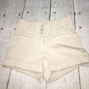 Khaki/ Beige Colored Shorts with Sailor Buttons.