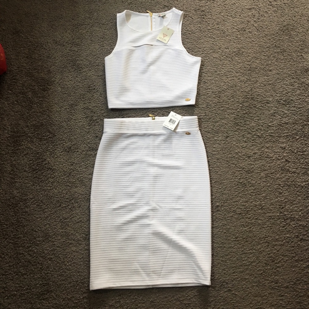 GUESS White two piece dress set