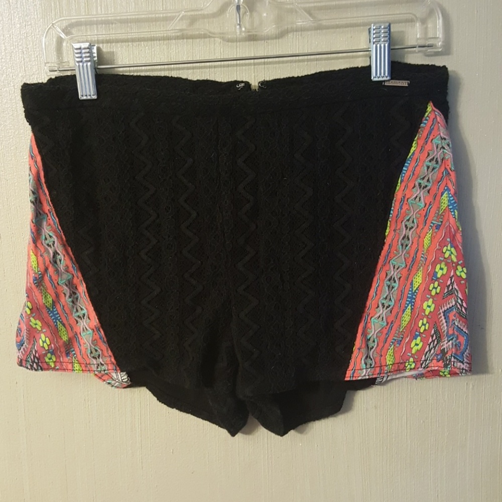 Lace and neon Aztec print shorts