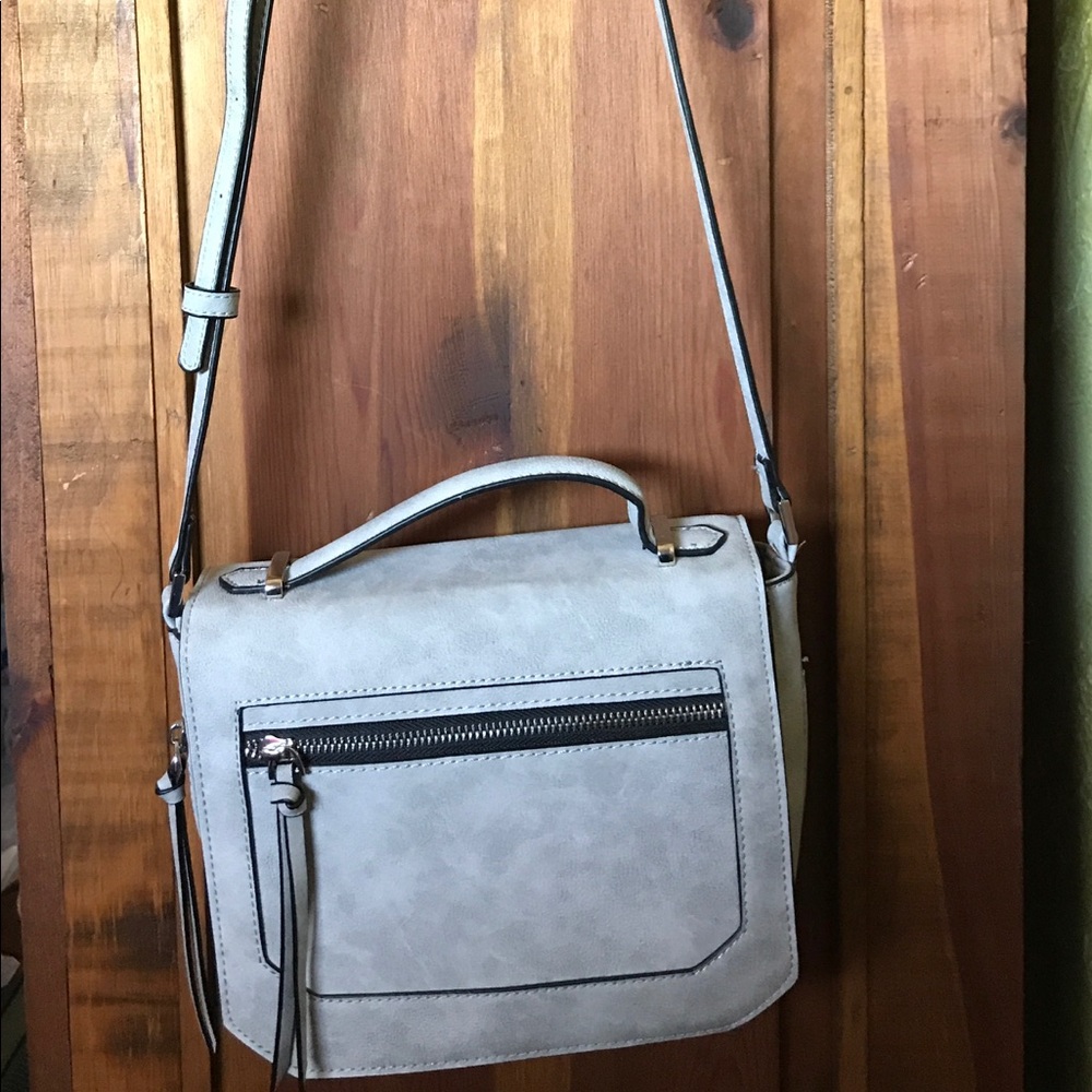 Gray  Faux Leather Purse