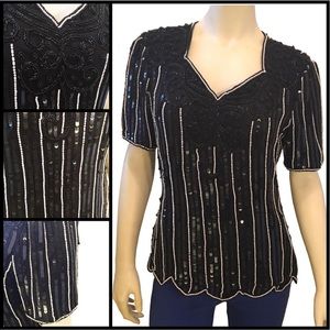 Black & Pearl Sequin Shirt