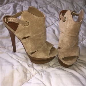 Jessica Simpson suede tan slingback heel