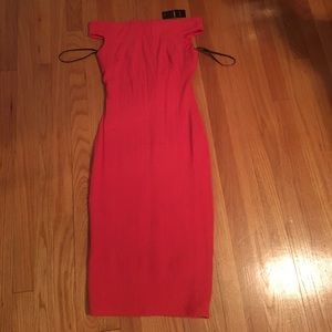 Off Shoulder Textured Midi Dress