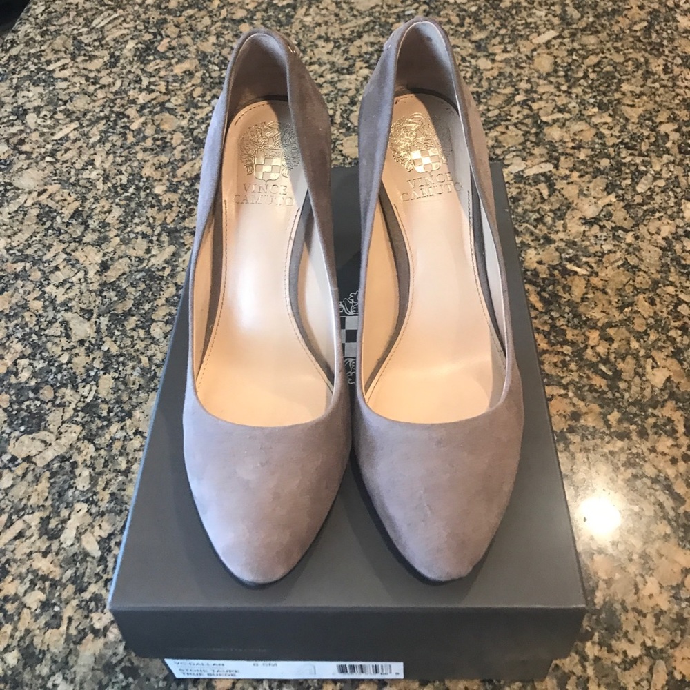 Suede Vince Camuto lace up heeled pumps