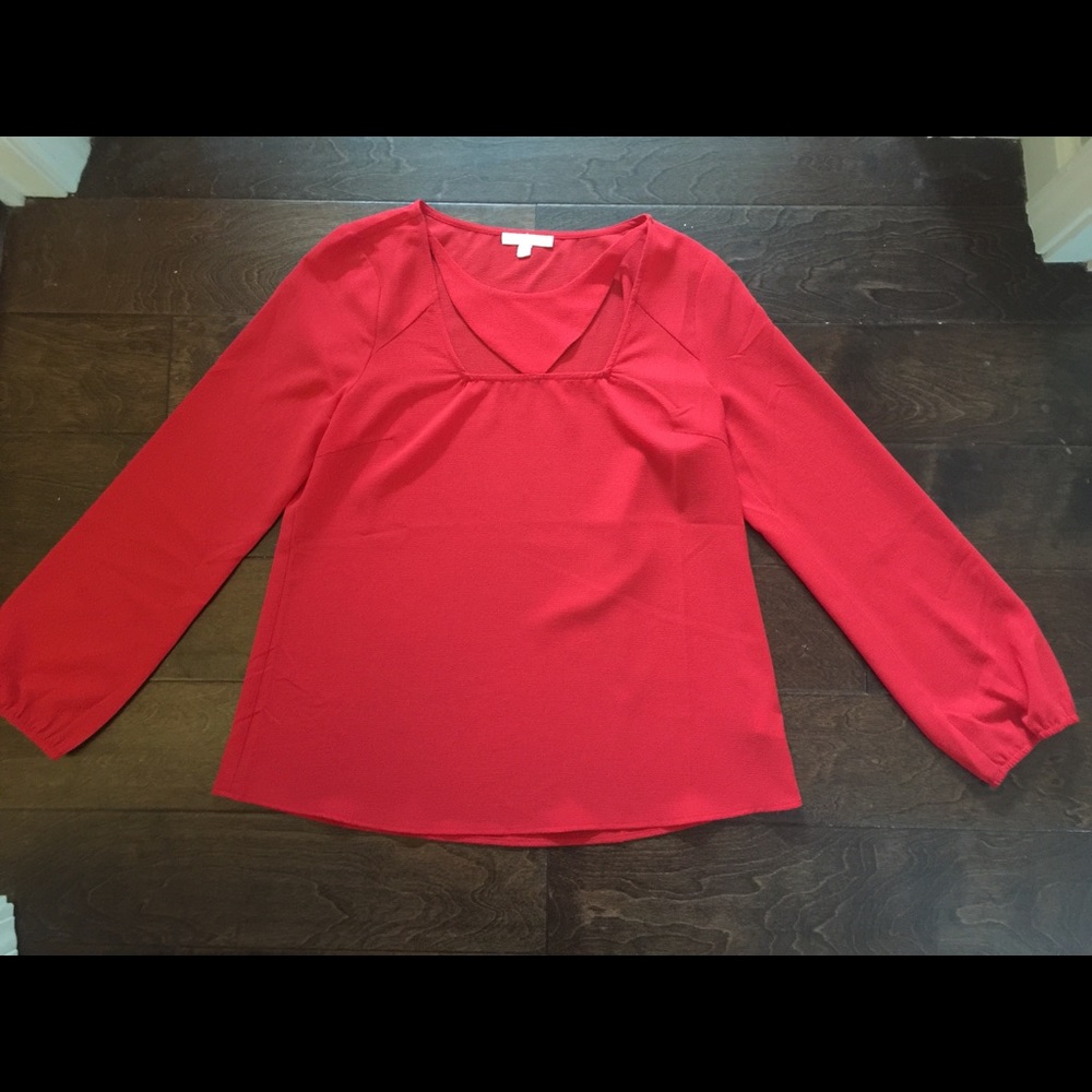 NWOT - Skies Are Blue long sleeve red top - Medium