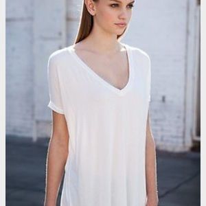 Oversized white v neck