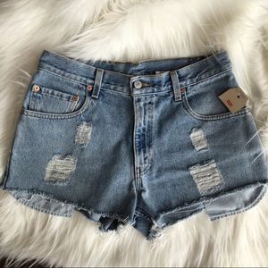 Levi's High Waisted Denim Shorts