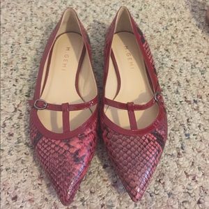 M. Gemi red pointed toe flats.