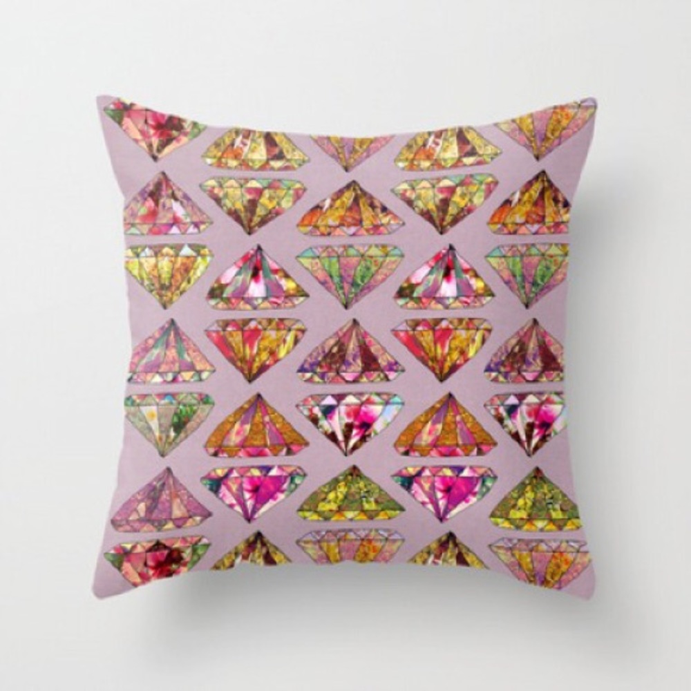 Floral Diamonds Throw Pillow