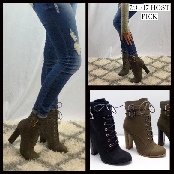 1 LEFT‼️5⭐️Taupe Lace up Bootie - Picture 3 of 8