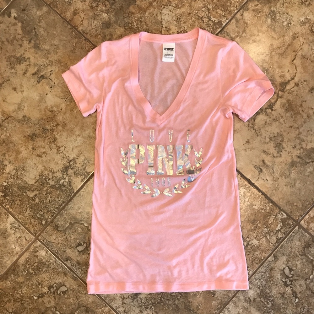 VS Pink Small Pink Holograph T-shirt
