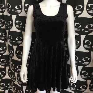 Forever 21 Black Velvet Grunge Mini Tank Dress