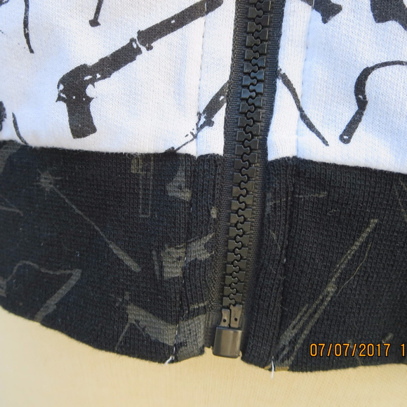 Cardboard Robot Black White Gold Reversible Hoodie - Picture 7 of 8