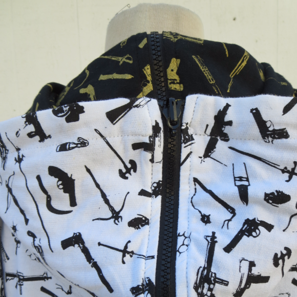 Cardboard Robot Black White Gold Reversible Hoodie - Picture 4 of 8