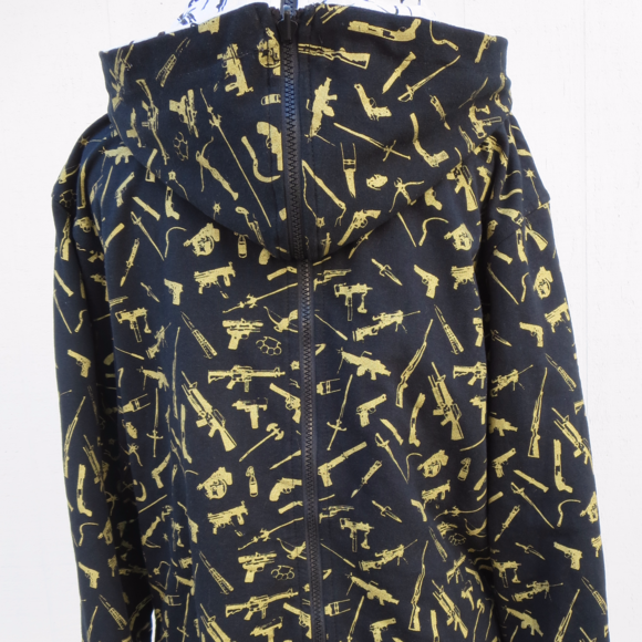 Cardboard Robot Black White Gold Reversible Hoodie - Picture 8 of 8