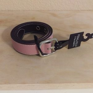 Medium pink and black reversible belt