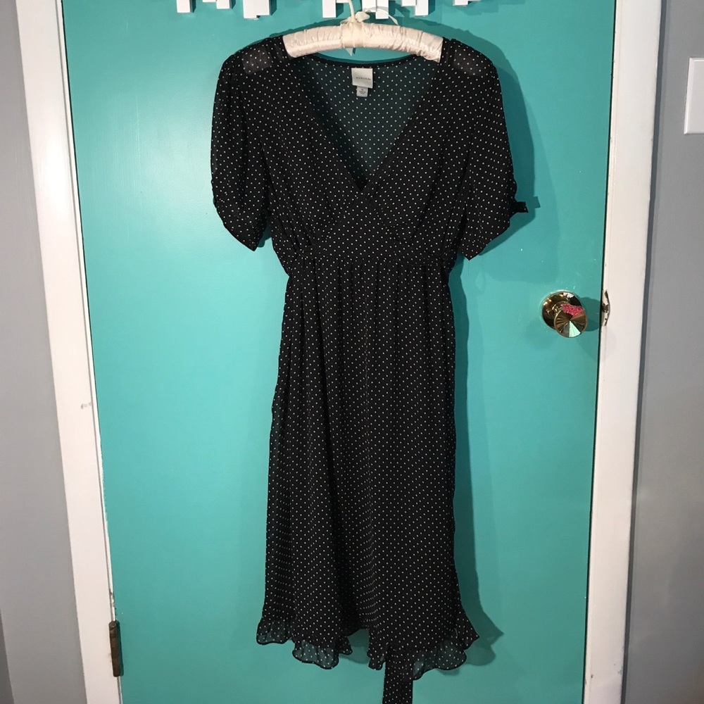 Black and white polka dot dress
