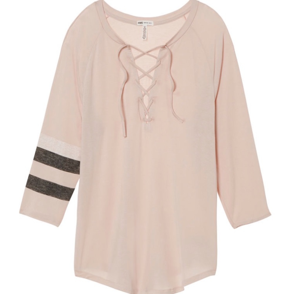 Victoria's Secret Pink Super Soft Lace Up Top