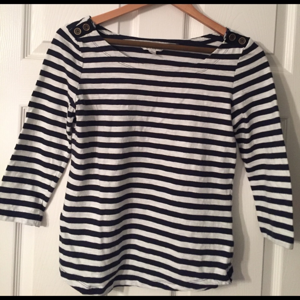 Banana Republic Black & White Striped Top