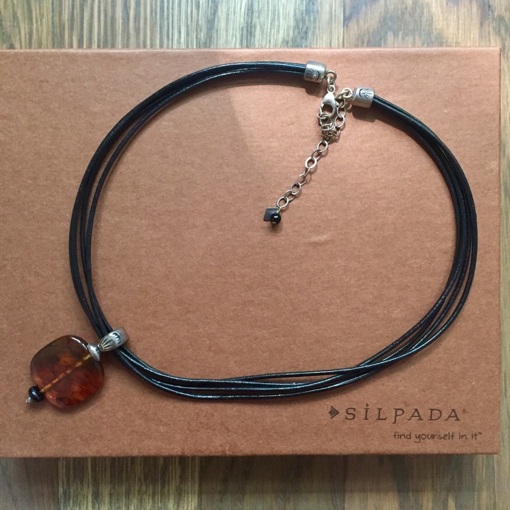 Silpada Amber and Black Multistrand Necklace
