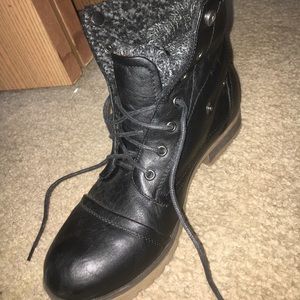 Black combat boots