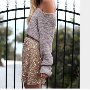 ZARA Gold Sequin Skirt