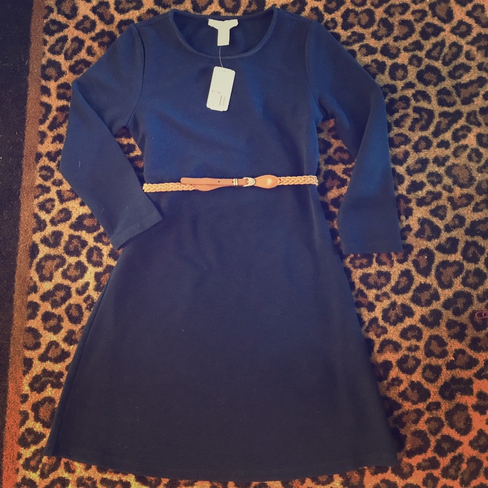 NWT 3/4 sleeve forever 21 dress navy S